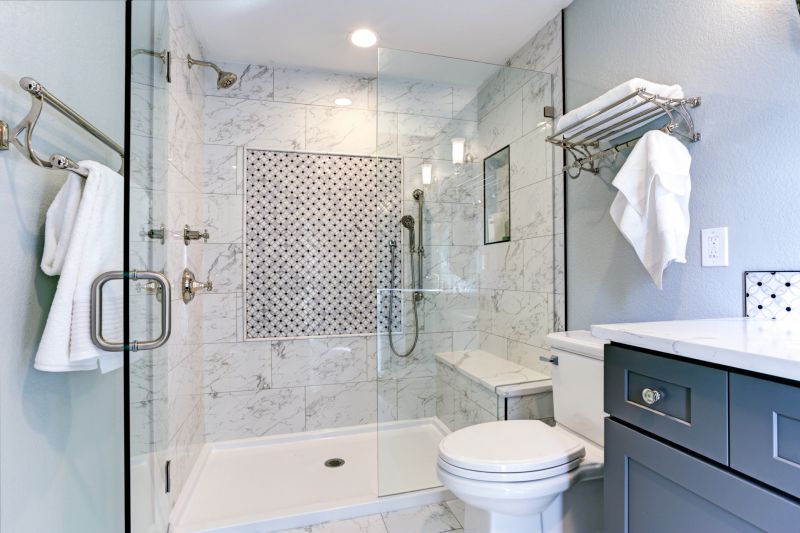 Corner Shower with Large Format Tiles